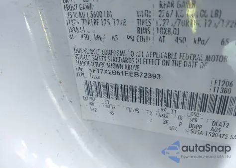 2014 Ford F-250 Xlt из США, поврежденный, VIN 1FT7X2B61EEB72393